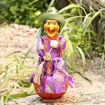 Halloween Witch Pumpkin Doll 13cm Ornament Decoration