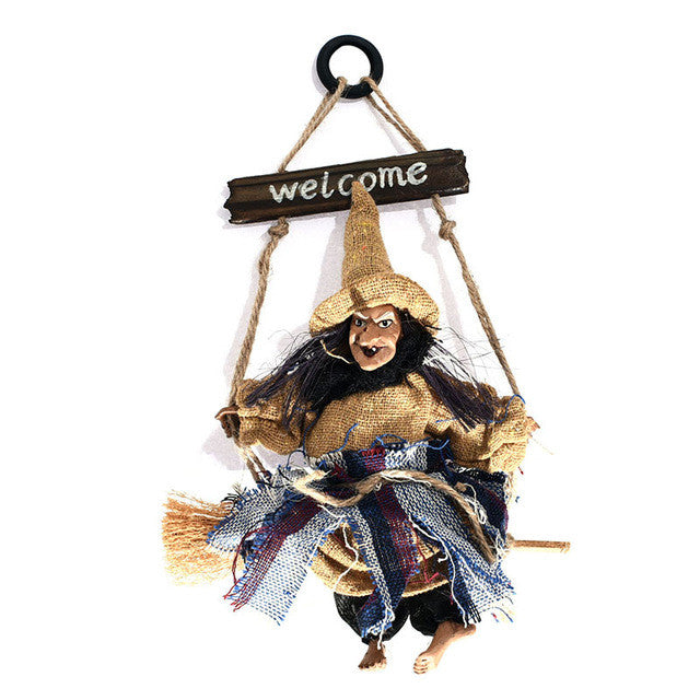 Halloween Hanging Witch Welcome Decoration