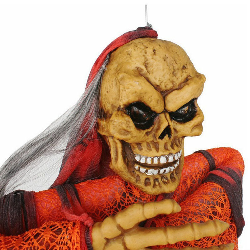 Halloween Orange Sound Control Hanging Skeleton Ghost 150cm