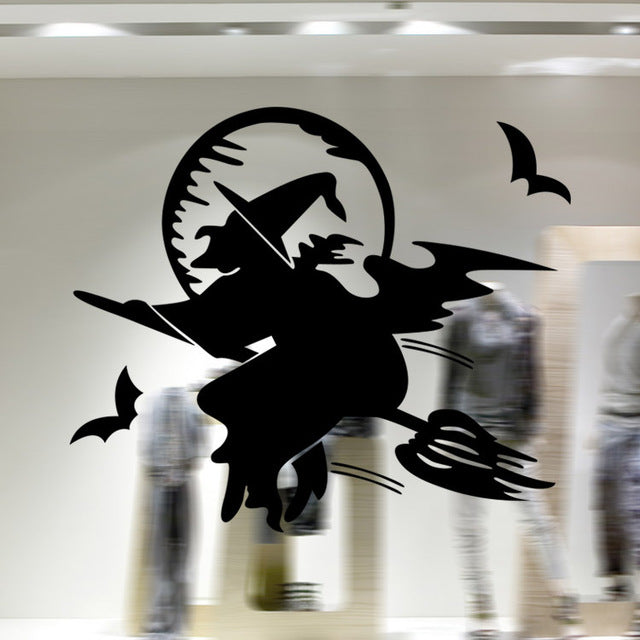 Flying Witch Halloween Decoration Wall Sticker 20 Inches