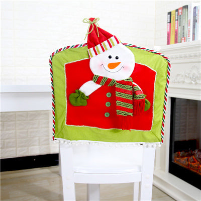 1Pc Christmas Decoration Chair Cover Santa Claus Elk Snowman