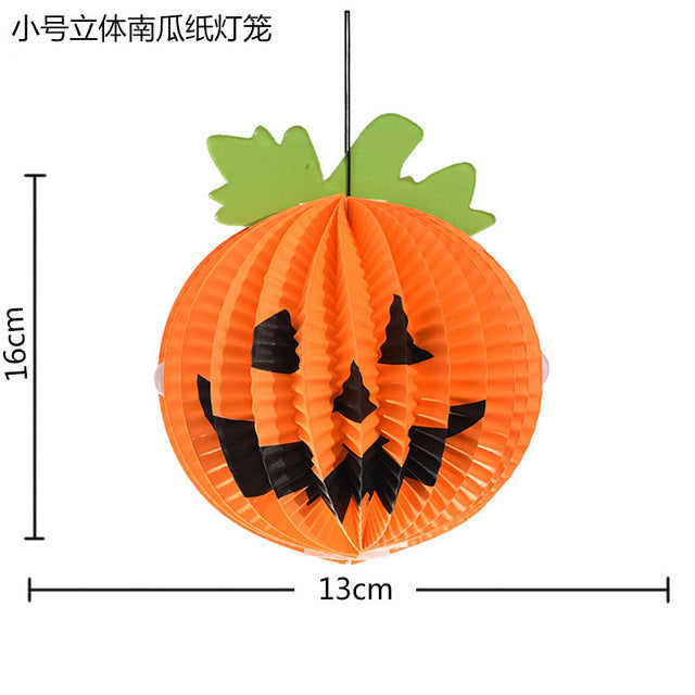 Set of 9 Halloween Pumpkin, Spider & Bats Hanging Ornaments