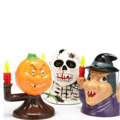 Halloween Pumpkin Skull Witch Lantern With Scary Sounds
