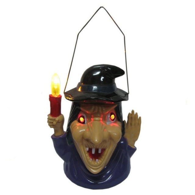 Halloween Pumpkin Skull Witch Lantern With Scary Sounds