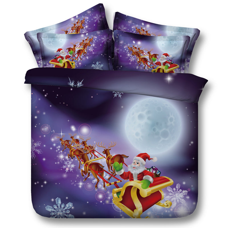 3D Christmas Santa Claus Bedding Set