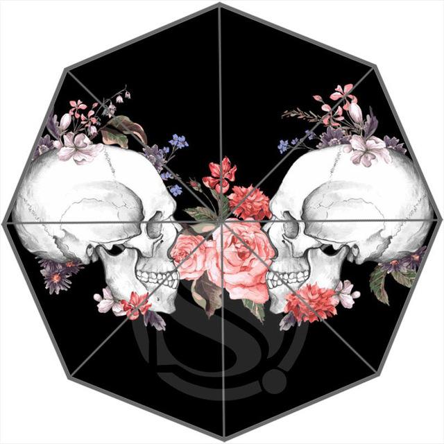 Foldable Sun And Rain Decorative Skull Umbrellas