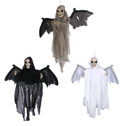 Animated Flying Hanging Ghost with Red Eyes Scary Sound and Moving Halloween Decoration