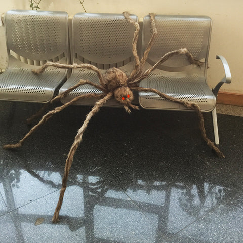 Giant Hairy Spider with LED Eyes for Halloween Decoration