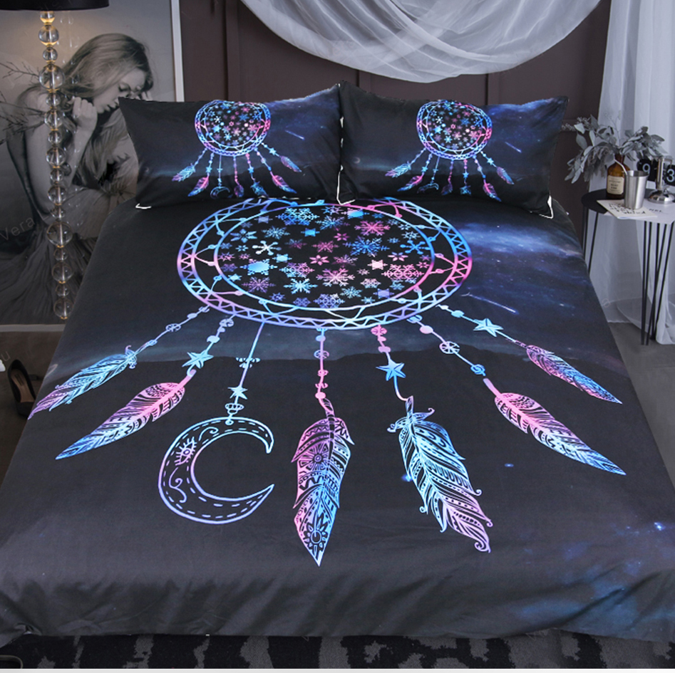 Snowflake Dreamcatcher Galaxy Duvet Cover 3pc Bedding Set