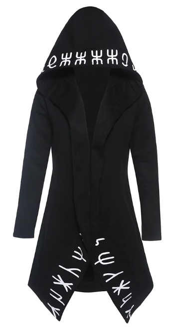 Symbols Loose Hooded Gothic Sweatshirt