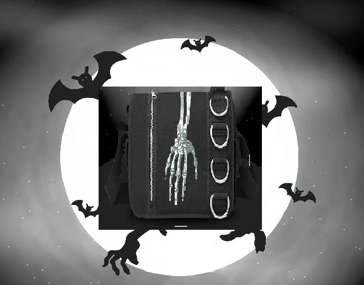 Skeleton Hand Crossbody Messenger Bag