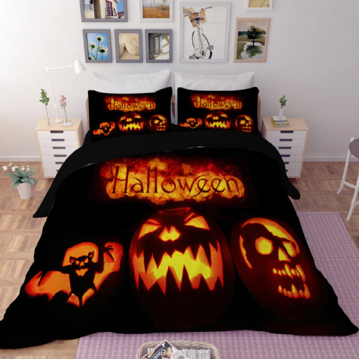 Creepy Pumpkins Duvet Bedding Set