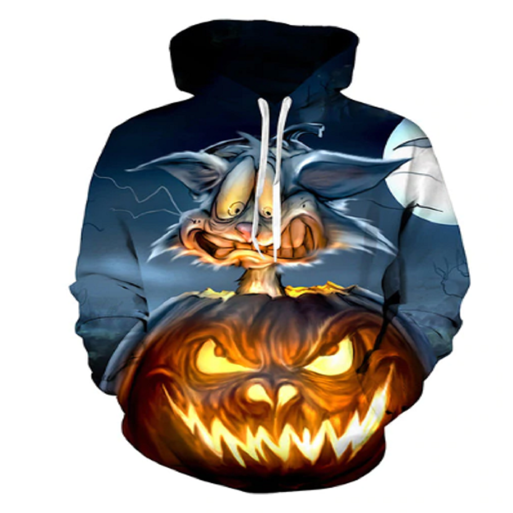 Scaredy Cat Halloween 3D Hooded Sweatshirt