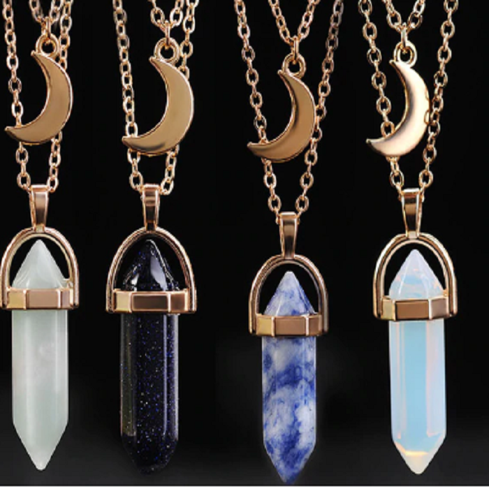 Moon Stone Crystal Pendant Necklace