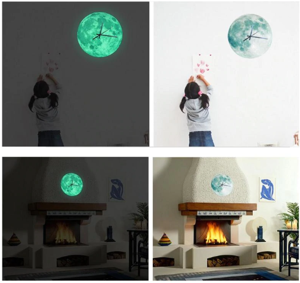 Glowing Moon Wall Clock