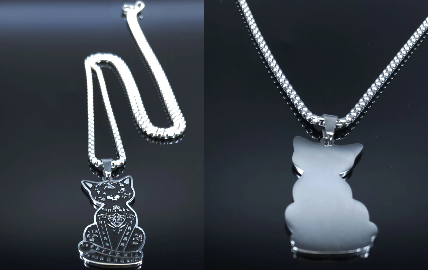 Ouija Kitty Stainless Steel Necklace