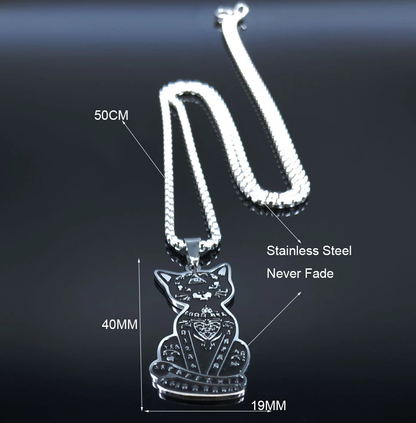 Ouija Kitty Stainless Steel Necklace