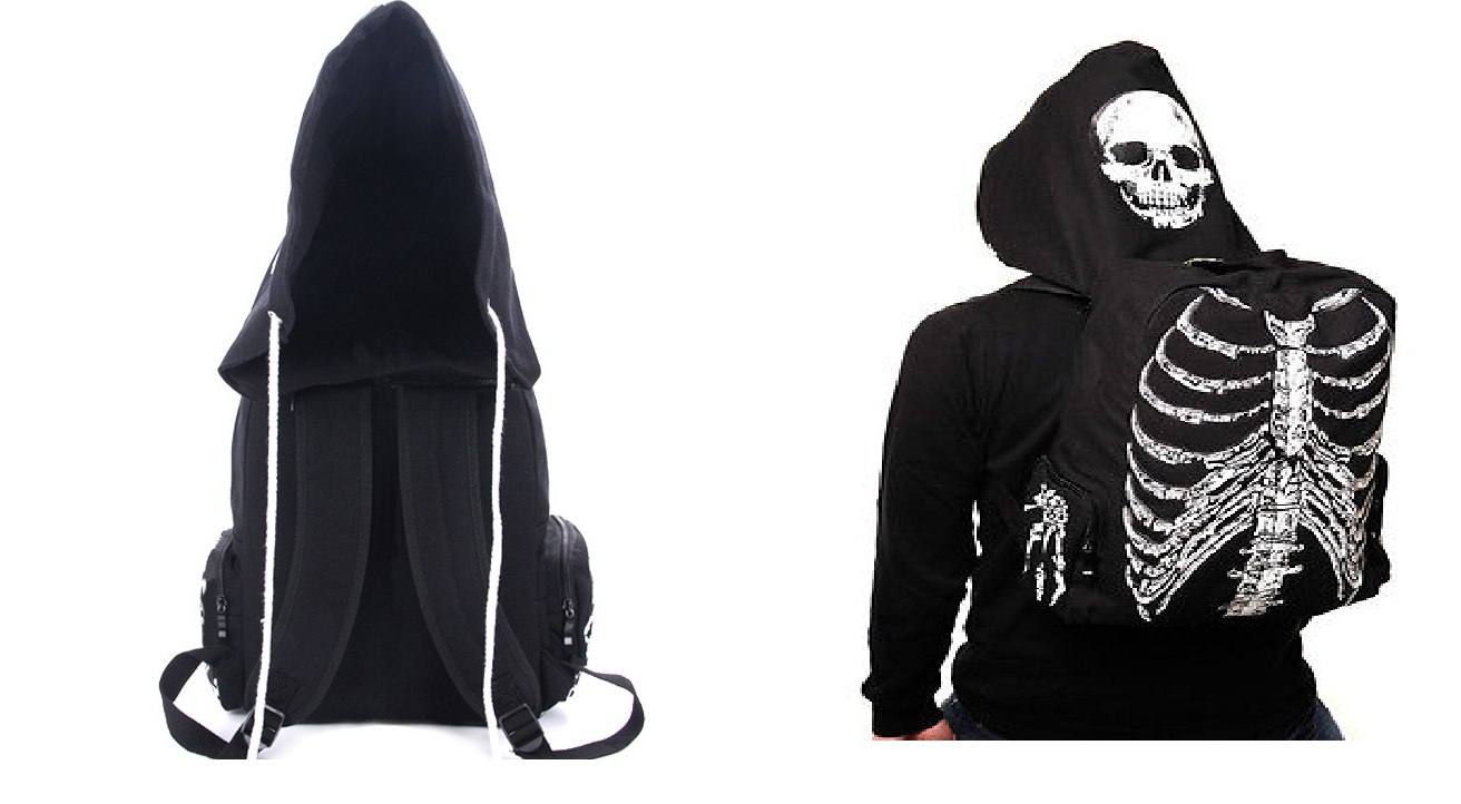 The Dark Skeleton Hooded Backpack