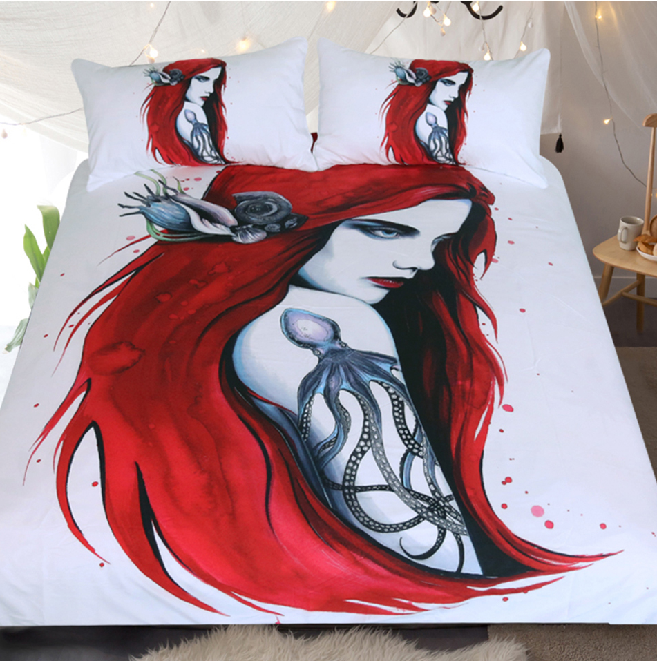 Ariel by Pixie Cold Art Bedding Set  3pc Duvet Bedding Set