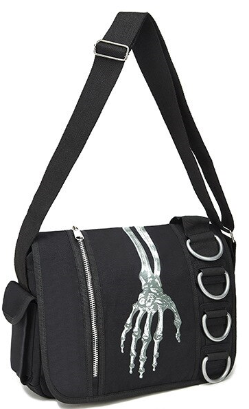 Skeleton Hand Crossbody Messenger Bag